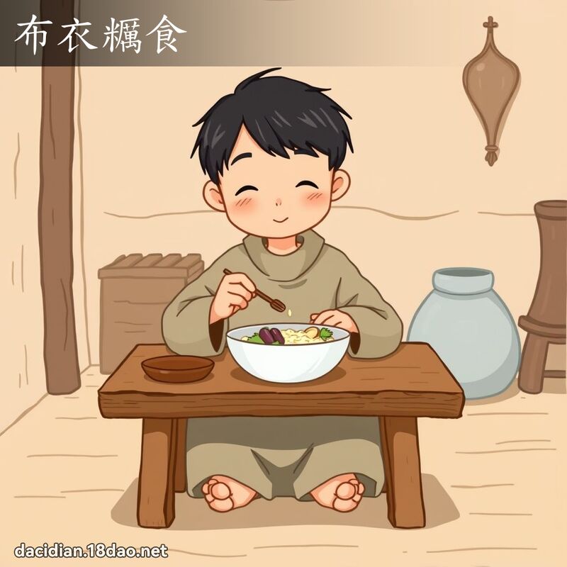 布衣糲食 - 國語大辭典配圖