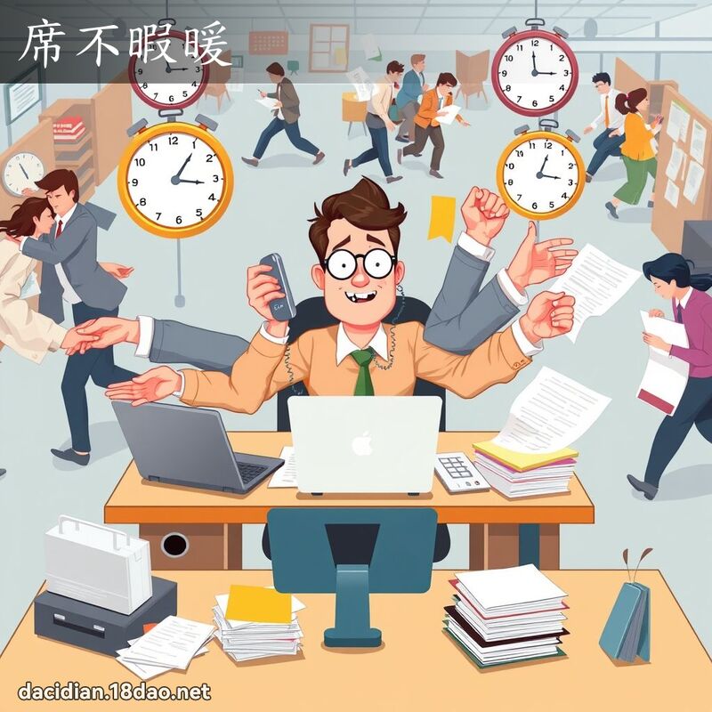 席不暇暖 - 国语大辞典配图