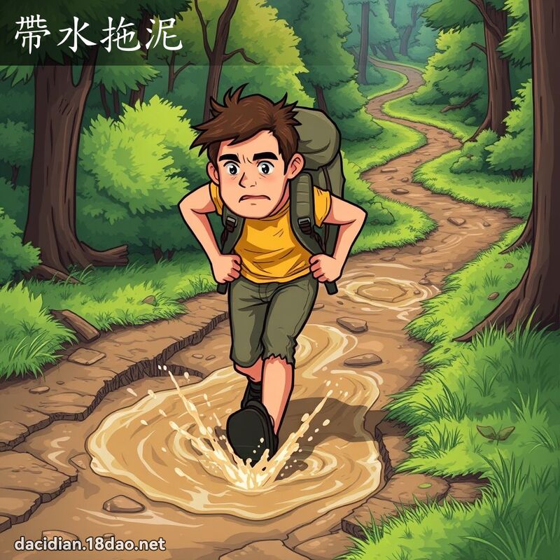 帶水拖泥 - 國語大辭典配圖