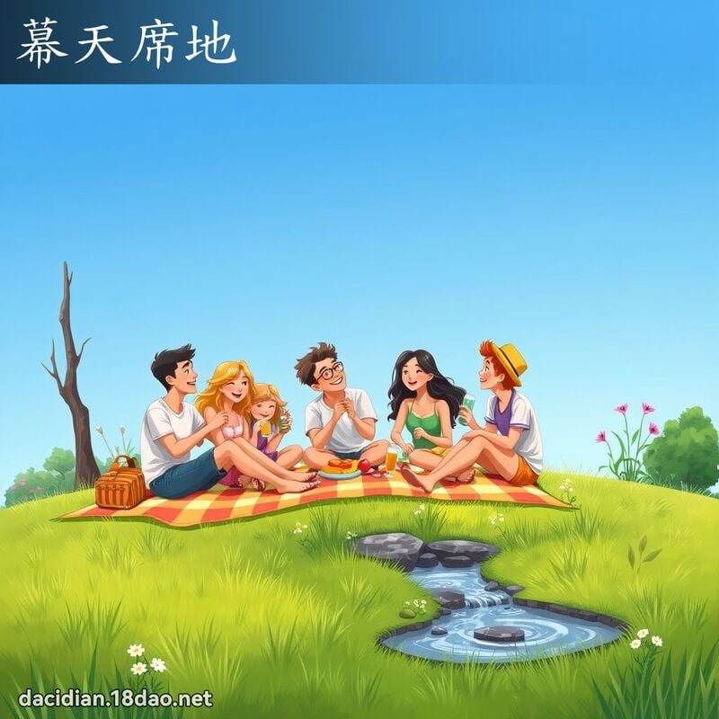 幕天席地 - 国语大辞典配图