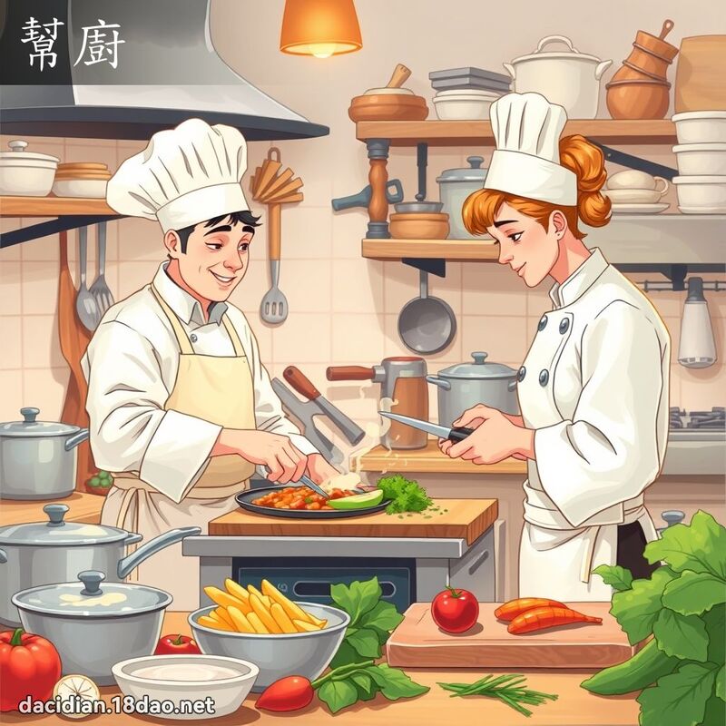 幫廚 - 國語大辭典配圖