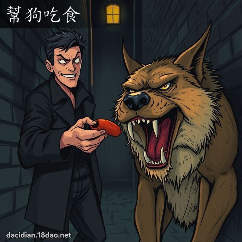 幫狗吃食 - 國語大辭典配圖