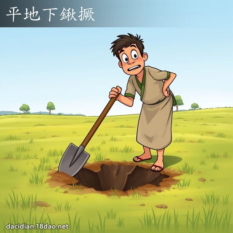 平地下锹撅 - 国语大辞典配图