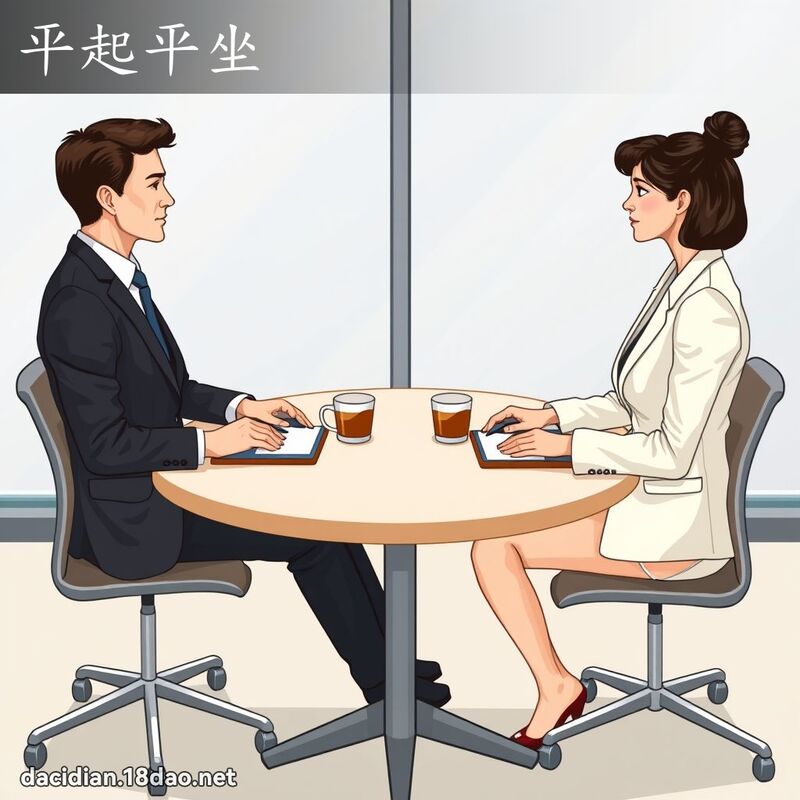 平起平坐 - 国语大辞典配图
