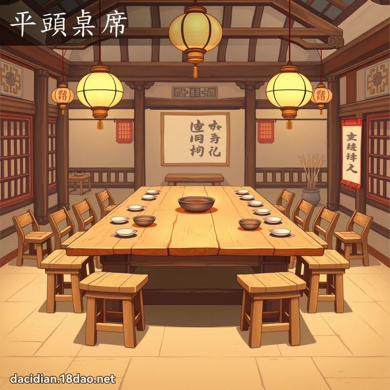 平頭桌席 - 國語大辭典配圖