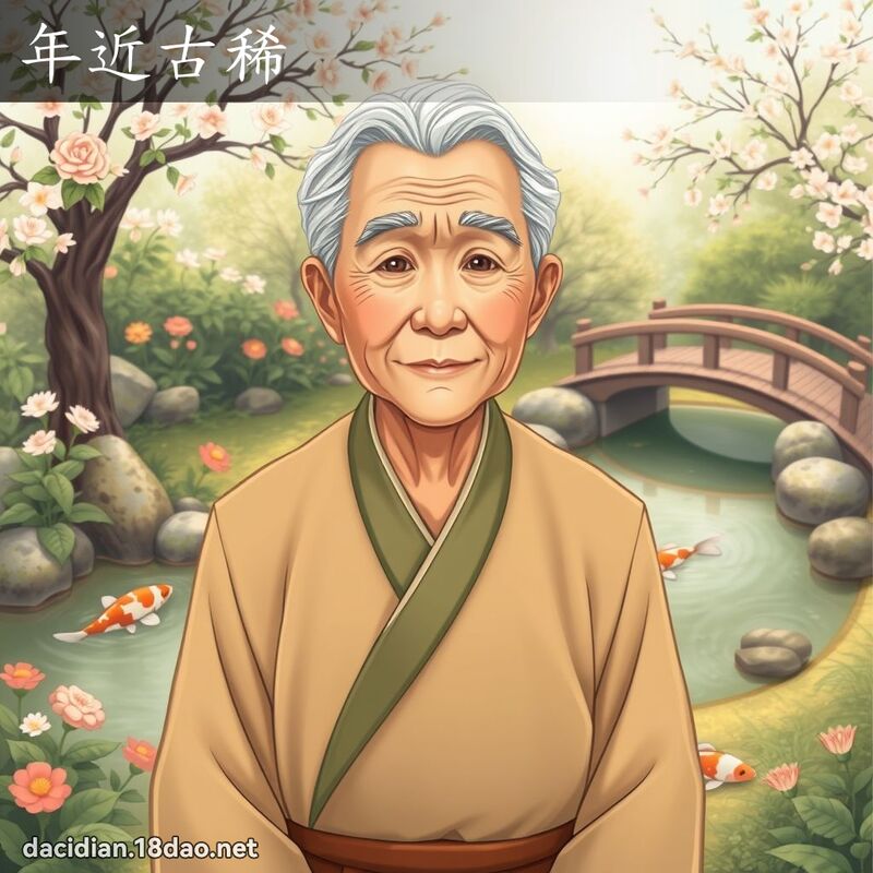年近古稀 - 国语大辞典配图
