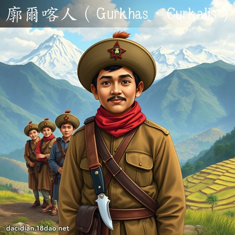 廓爾喀人（Gurkhas，Curkalis） - 國語大辭典配圖