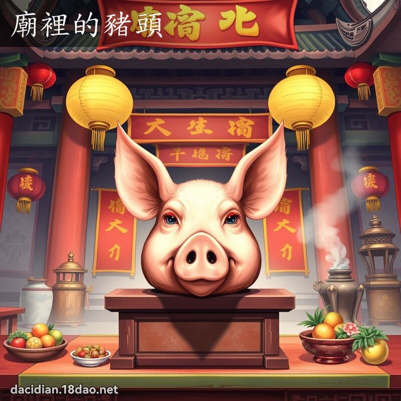 廟裡的豬頭 - 國語大辭典配圖