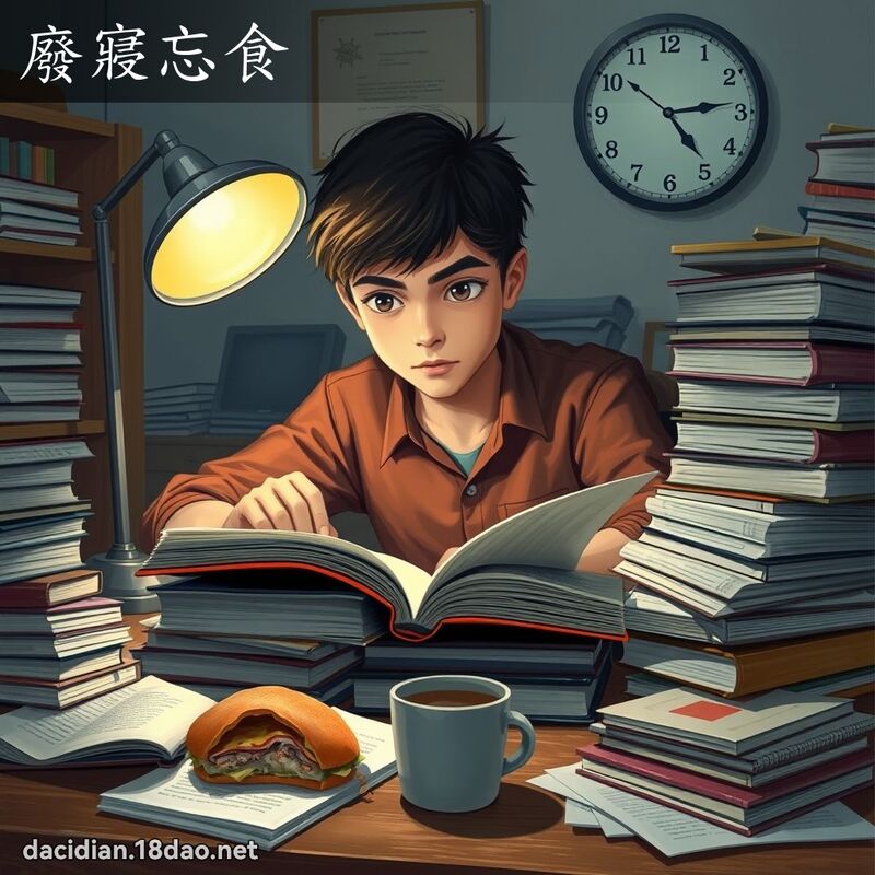 廢寢忘食 - 國語大辭典配圖