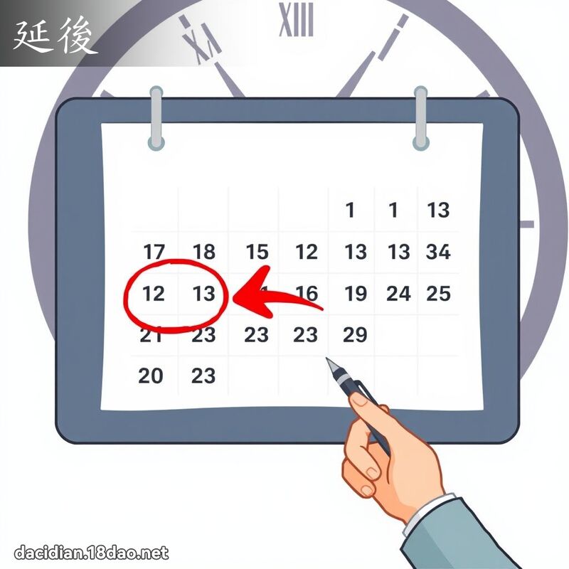 延後 - 國語大辭典配圖
