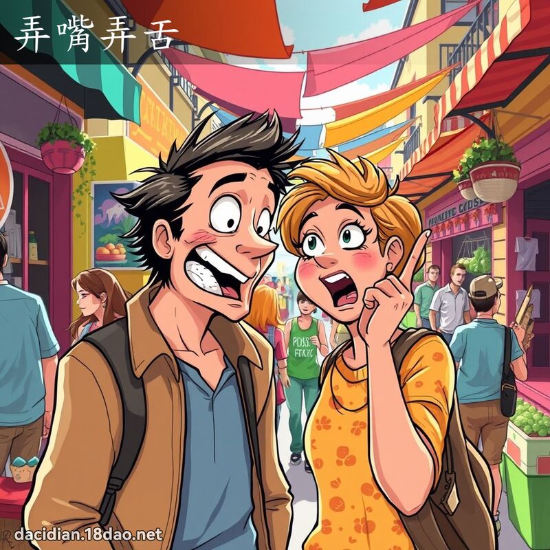 弄嘴弄舌 - 國語大辭典配圖