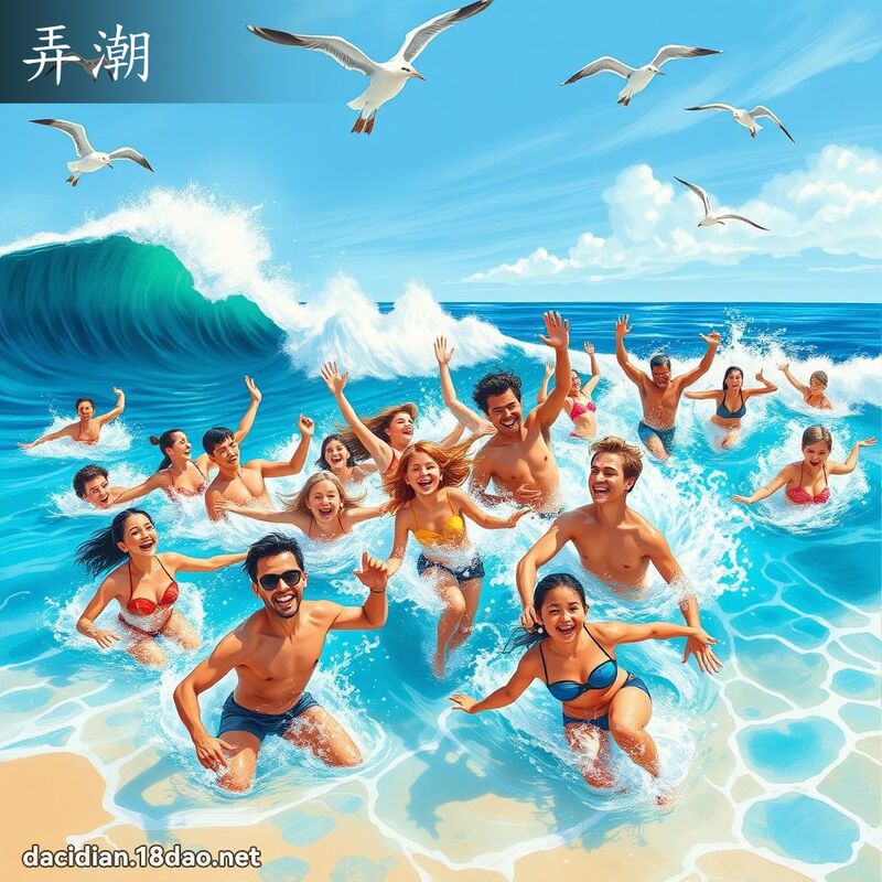 弄潮 - 国语大辞典配图