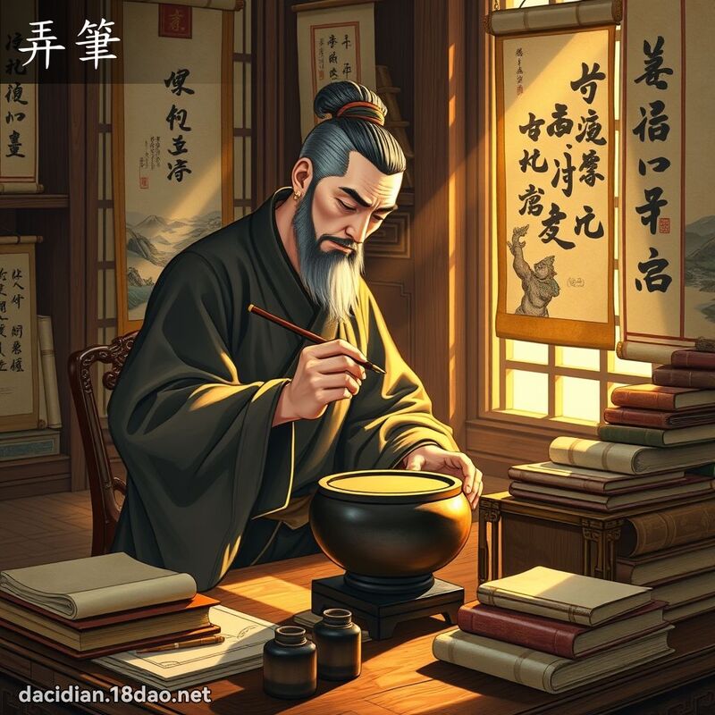 弄筆 - 國語大辭典配圖