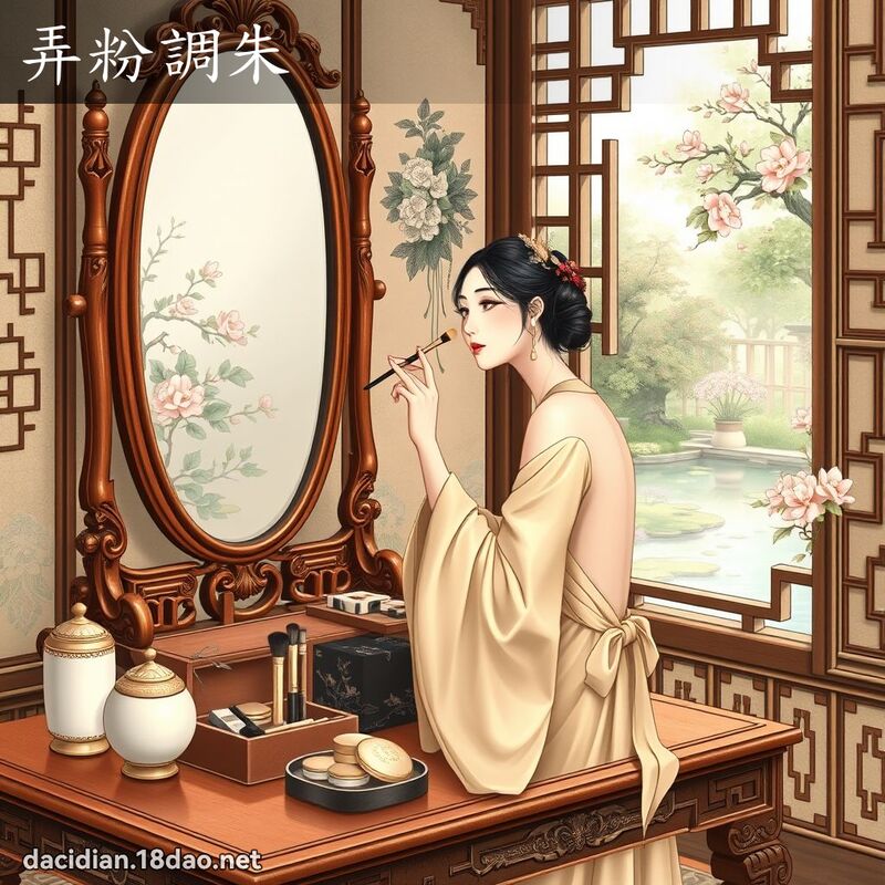 弄粉調朱 - 國語大辭典配圖