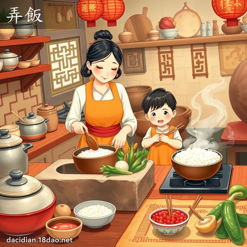 弄饭 - 国语大辞典配图