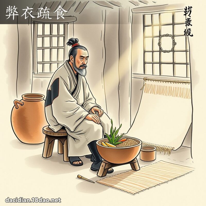 弊衣疏食 - 国语大辞典配图