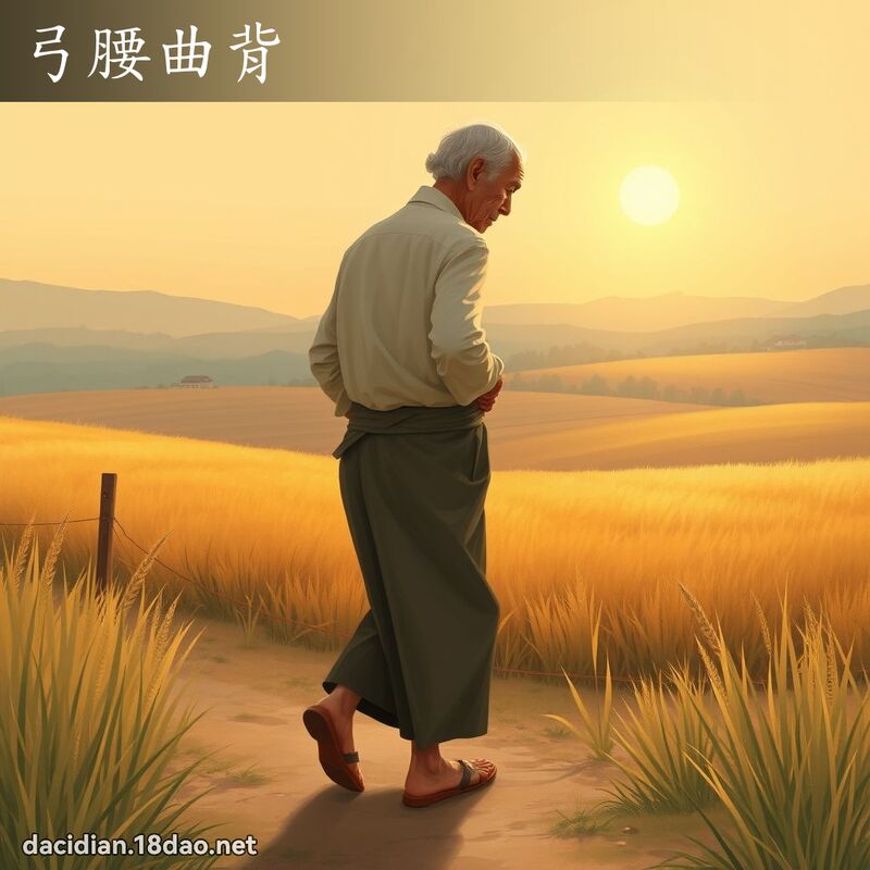 弓腰曲背 - 國語大辭典配圖