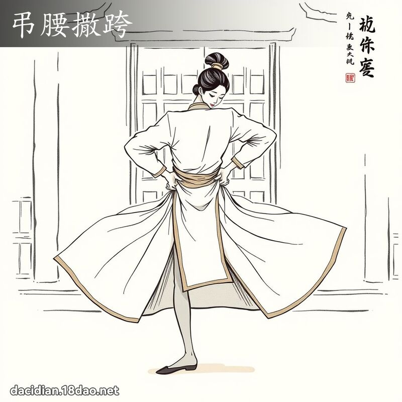 弔腰撒跨 - 國語大辭典配圖