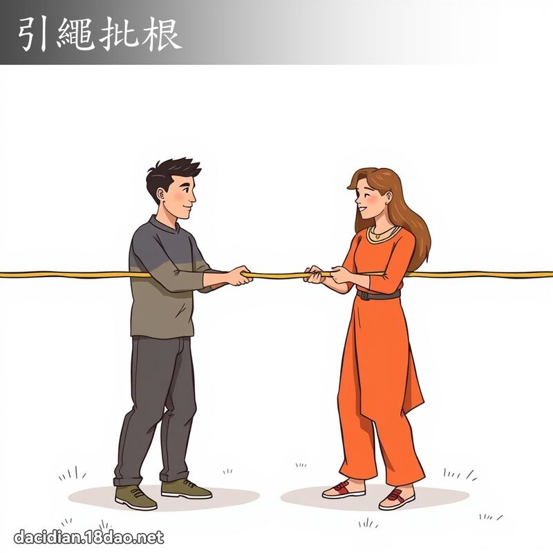 引绳批根 - 国语大辞典配图