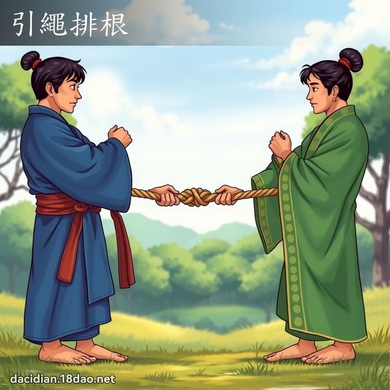 引绳排根 - 国语大辞典配图