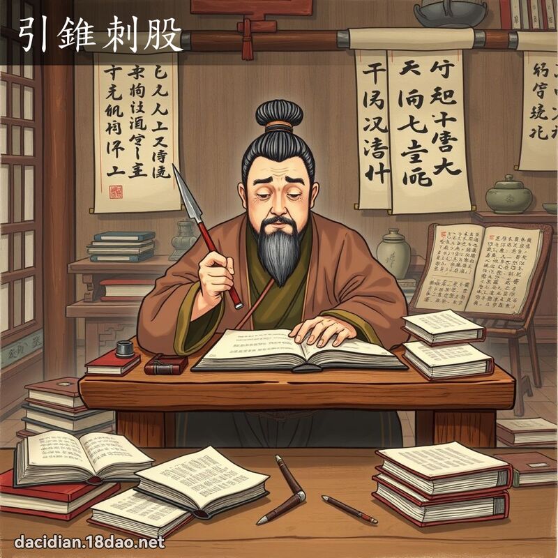 引錐刺股 - 國語大辭典配圖