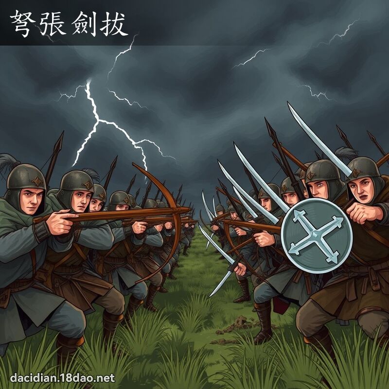 弩張劍拔 - 國語大辭典配圖