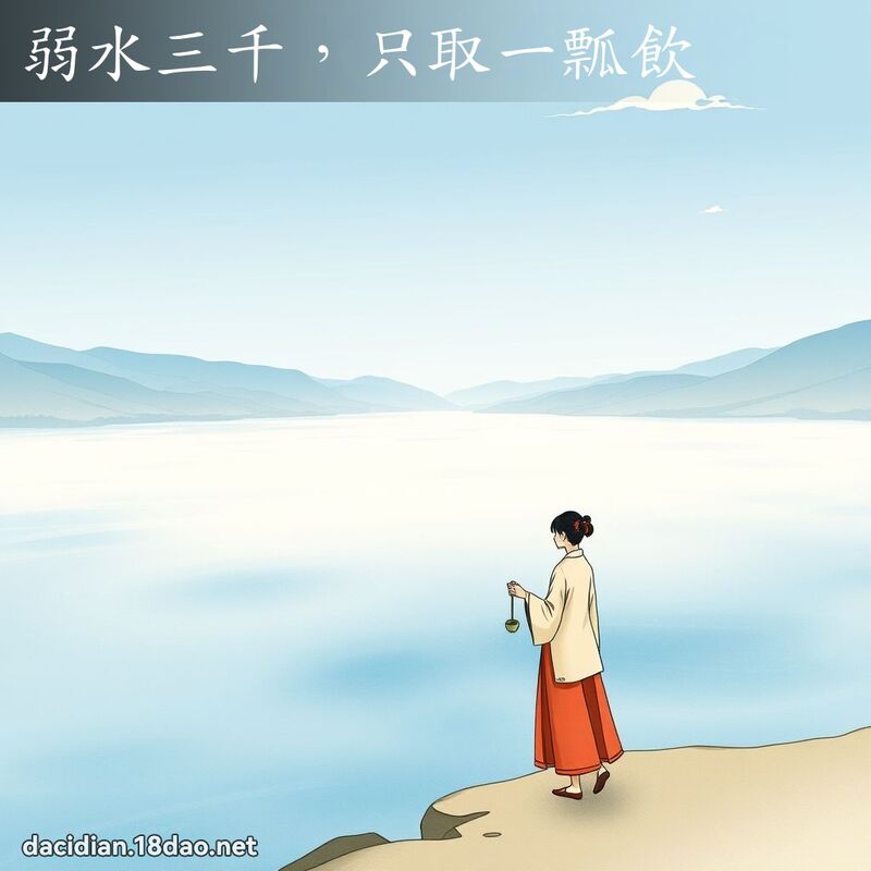 弱水三千，只取一瓢飲 - 國語大辭典配圖
