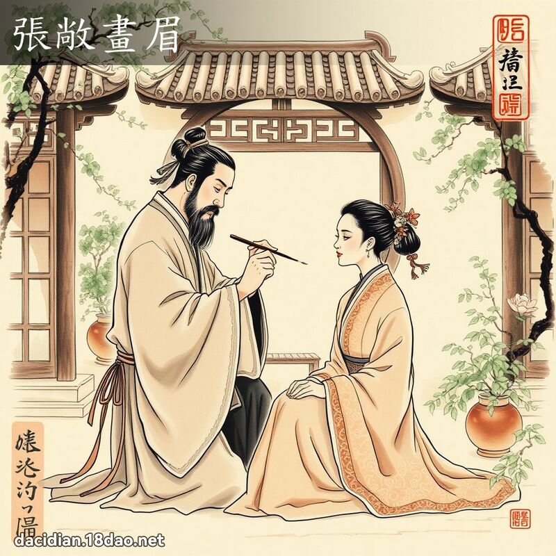 張敞畫眉 - 國語大辭典配圖
