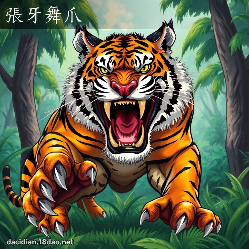 張牙舞爪 - 國語大辭典配圖