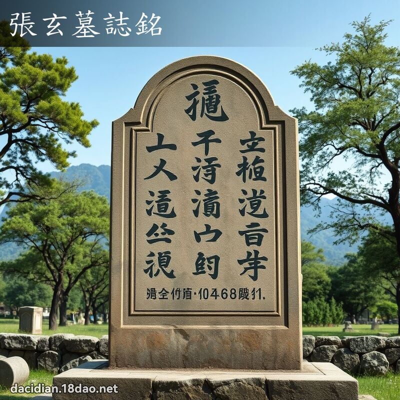 張玄墓誌銘 - 國語大辭典配圖