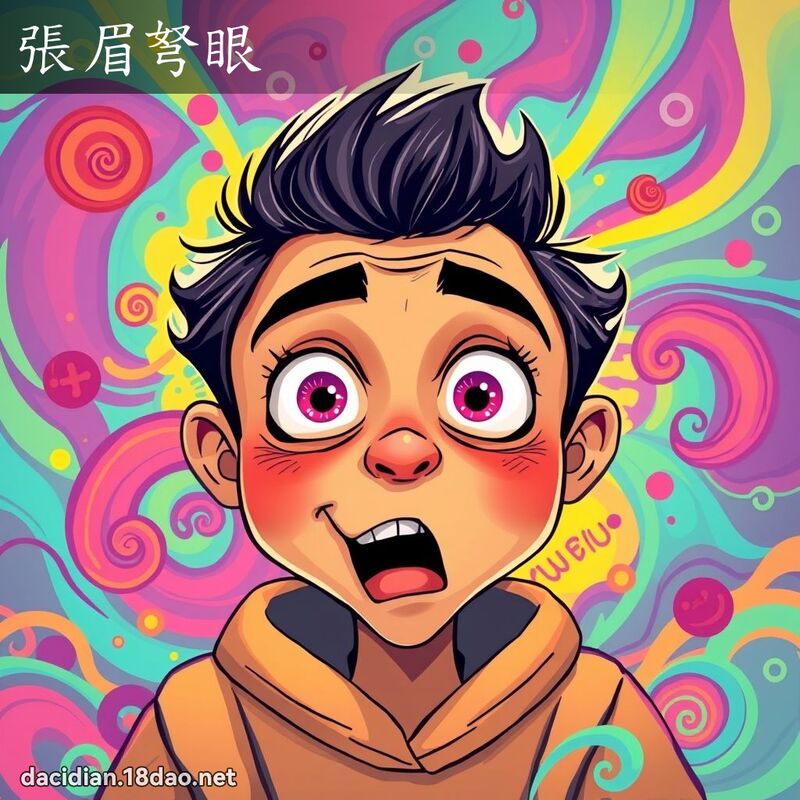 张眉弩眼 - 国语大辞典配图