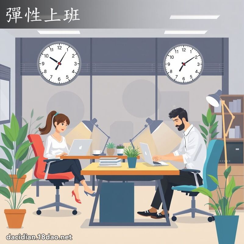 彈性上班 - 國語大辭典配圖