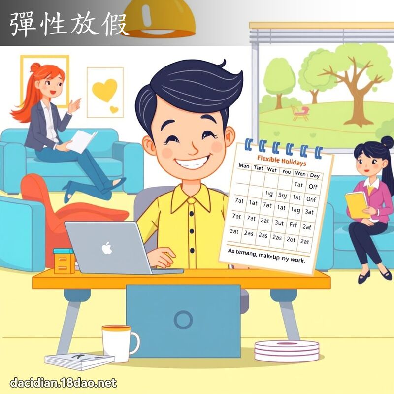 弹性放假 - 国语大辞典配图