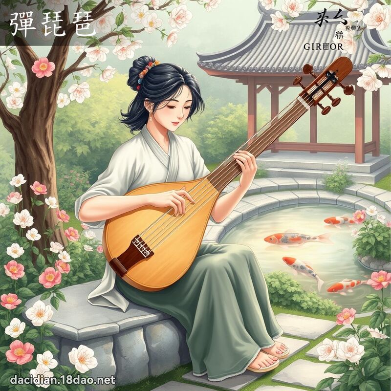 彈琵琶 - 國語大辭典配圖
