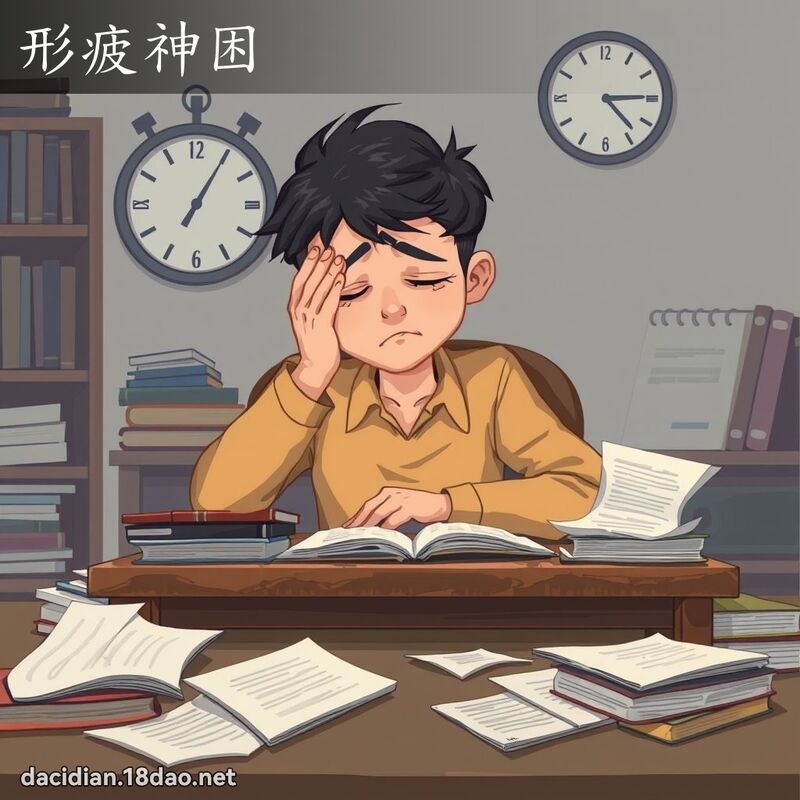 形疲神困 - 国语大辞典配图