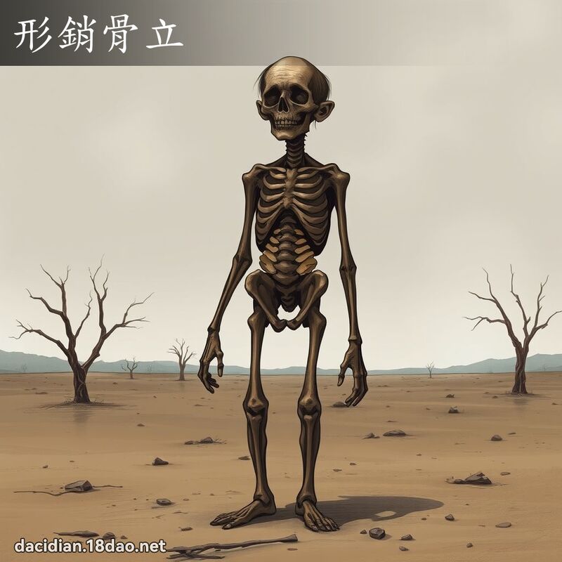 形銷骨立 - 國語大辭典配圖
