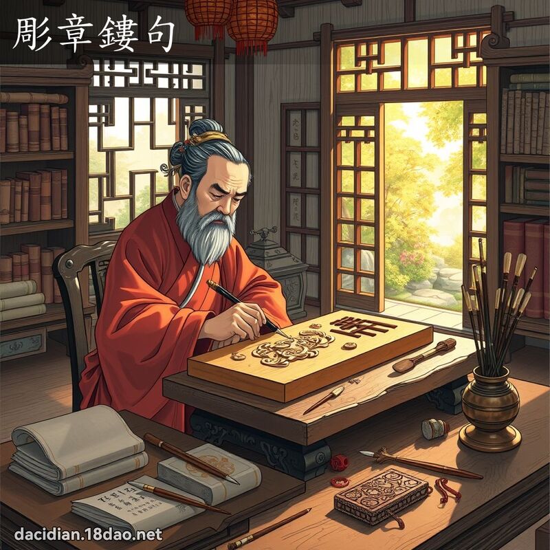 彫章鏤句 - 國語大辭典配圖