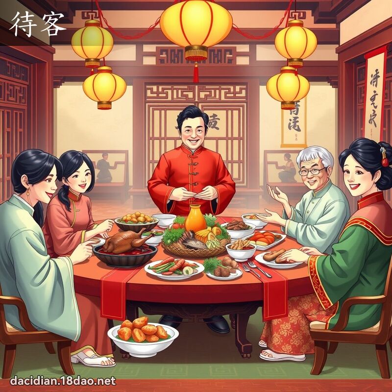 待客 - 國語大辭典配圖
