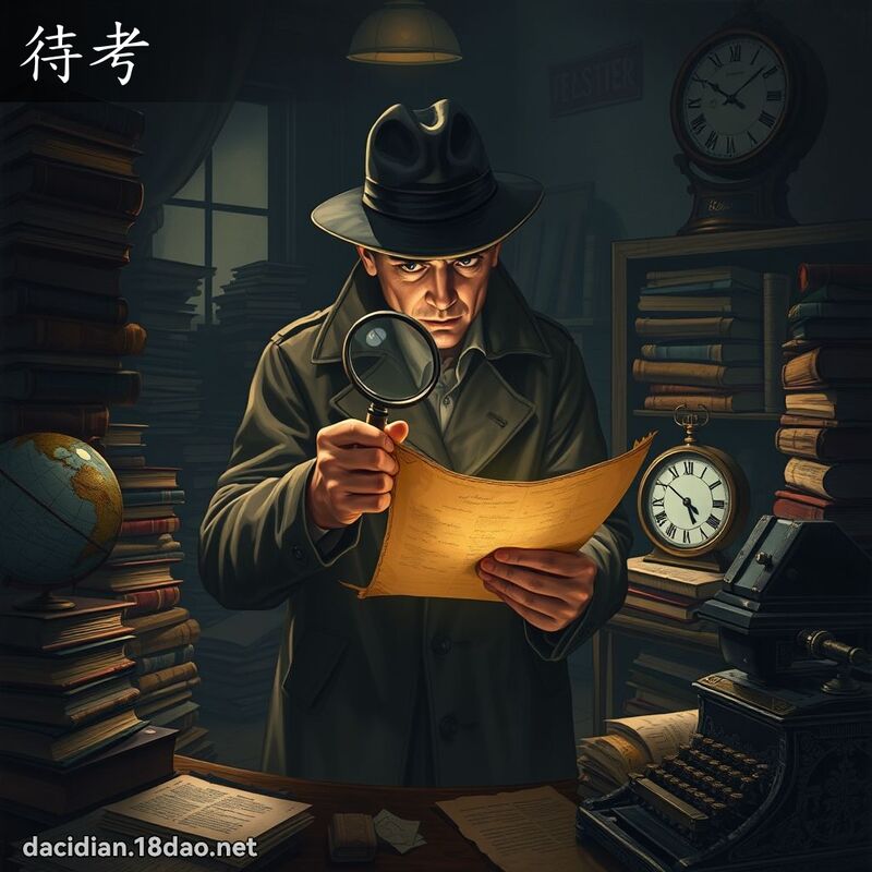 待考 - 國語大辭典配圖