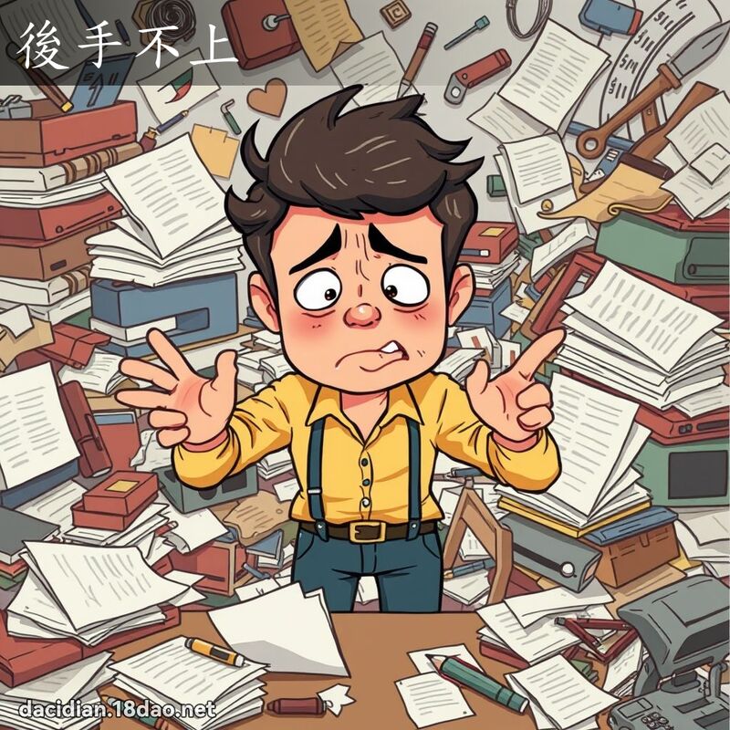 後手不上 - 國語大辭典配圖