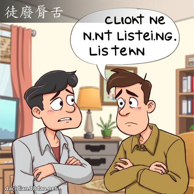 徒废脣舌 - 国语大辞典配图