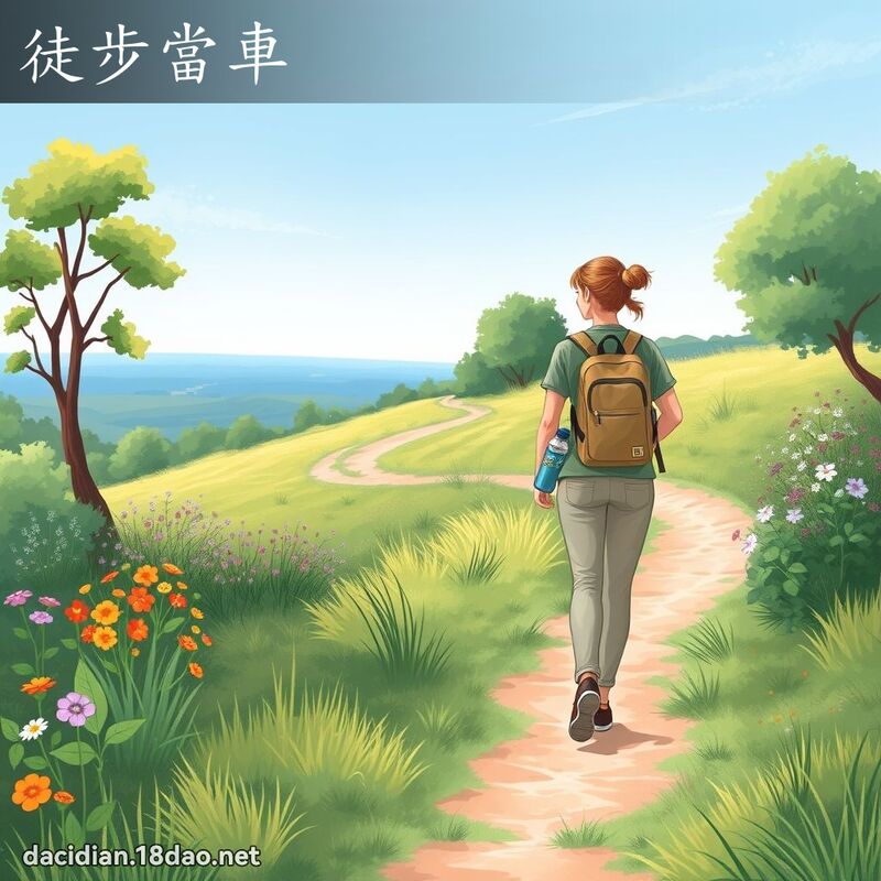 徒步当车 - 国语大辞典配图