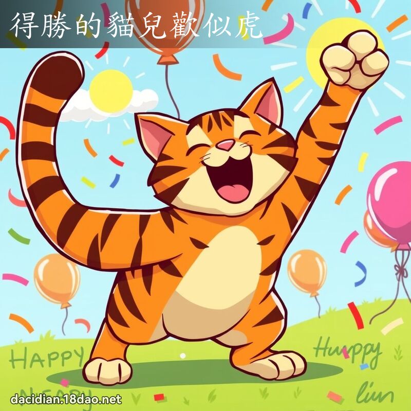 得胜的猫儿欢似虎 - 国语大辞典配图