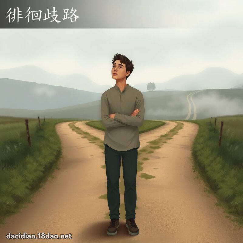 徘徊歧路 - 国语大辞典配图