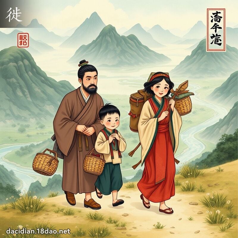 徙 - 國語大辭典配圖