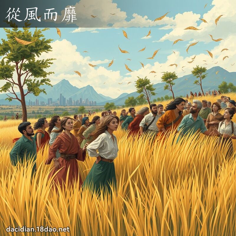 从风而靡 - 国语大辞典配图