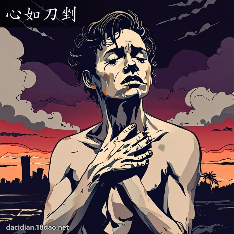 心如刀剉 - 国语大辞典配图