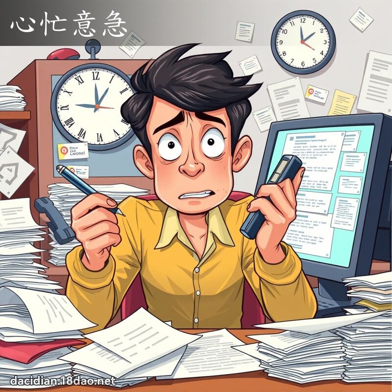 心忙意急 - 國語大辭典配圖