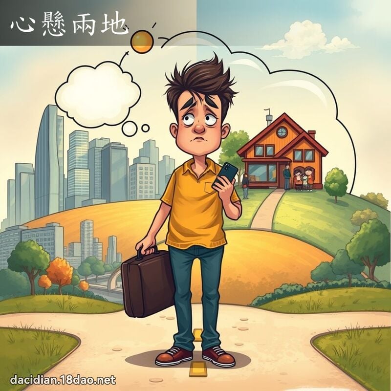 心悬两地 - 国语大辞典配图