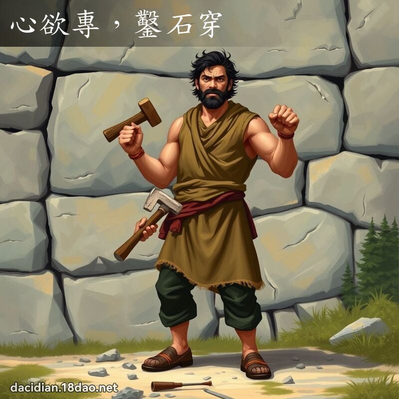 心欲专，凿石穿 - 国语大辞典配图